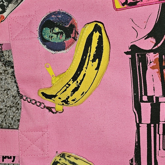 Loop Htf Andy Warhol Pink Guns Graphic Art Tote Bag - Picture 6 of 11